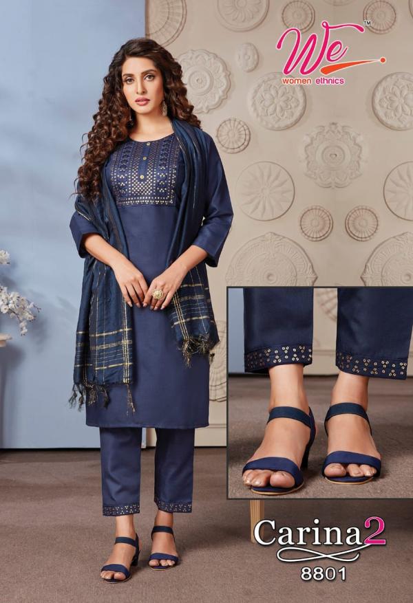 We Carina 2 Soft Daina Kurti With Bottom Dupatta Collection 